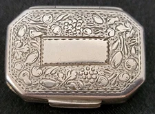 Antique Georgian 1816 Sterling Silver 925 Vinaigrette Box, Birmingham, 5.8 Oz.