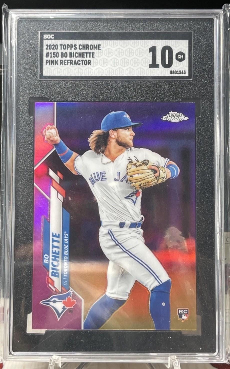 Bo Bichette 2020 Topps Chrome Rookie Pink Refractor #150 SGC 10