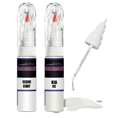 Lackstift für KIA CRYSTAL WHITE UC + Klarlack Pinsel Kratzer Fix Kit
