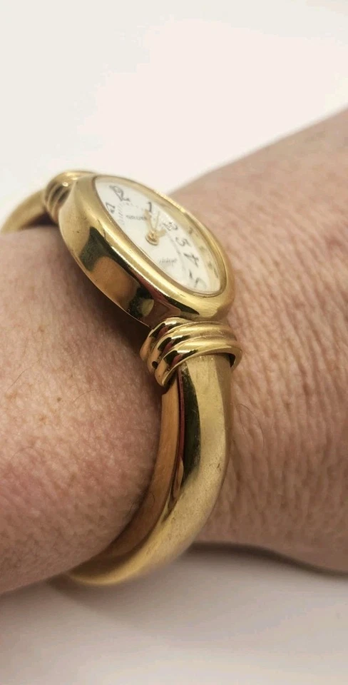 Vintage GRUEN Precisão Relógio de Pulso Suíço Feminino Relógio de Punho Tom Dourado Funciona - Imagem 2 de 4