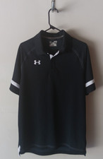 Under Armour, Men's, Heat Gear, Black, Loose, Short Sleeve Polo Shirt, Size M