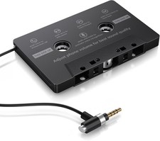 Car Cassette AUX Adapter with Hands-Free Calling   Great for Old Black