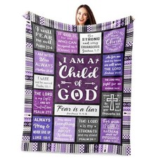 Christian Gifts for Women, Baptism Gifts for Girl, 60"x50" Purple-christian
