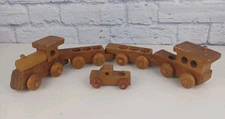 Vintage Montgomery Express Wooden Train Set / Truck
