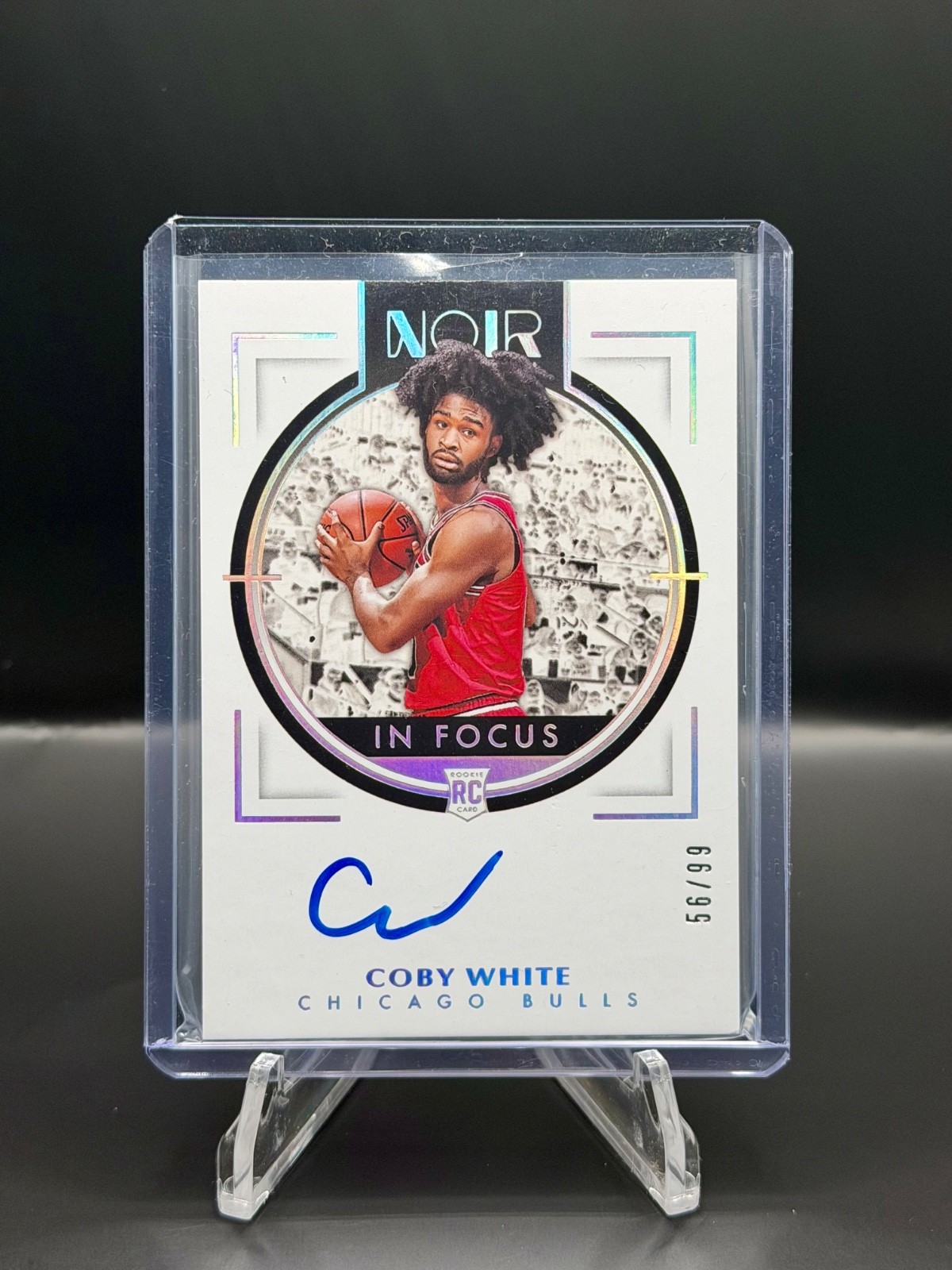 2019-20 Panini Noir Coby White /99 auto In Focus