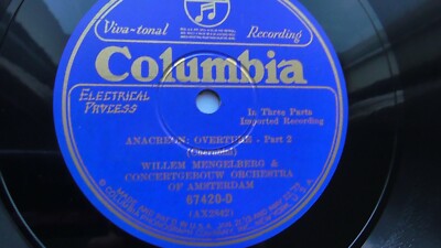 William Mengelberg 78rpm Set 12inch Columbia Records 67420-D