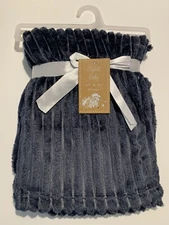 NEW Stylish Baby Soft Flannel Fleece Baby Infant Throw Blanket in Dark Blue