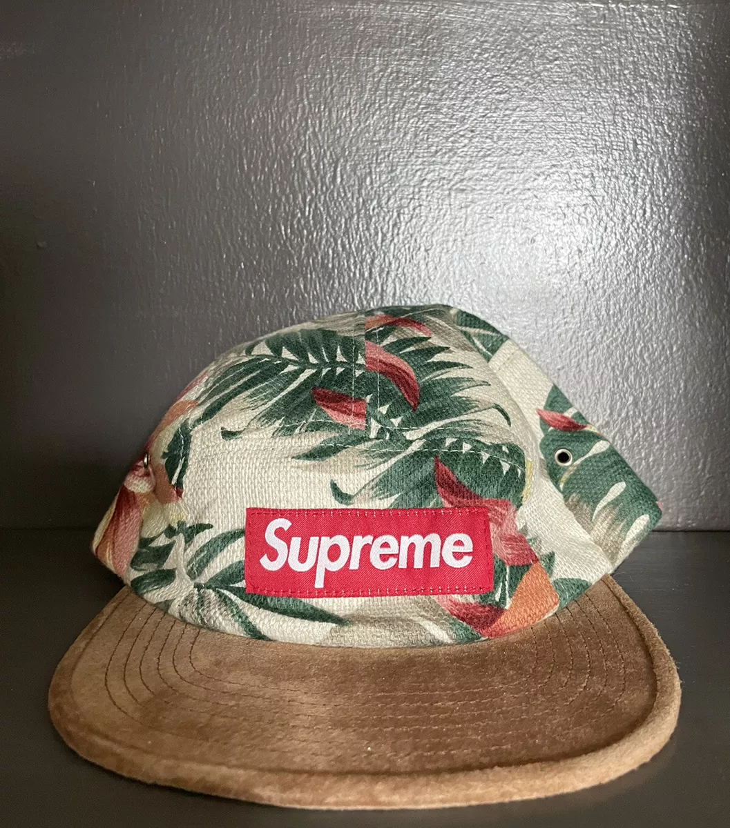 Supreme SS Floral Camp Cap Navy And Natural RARE