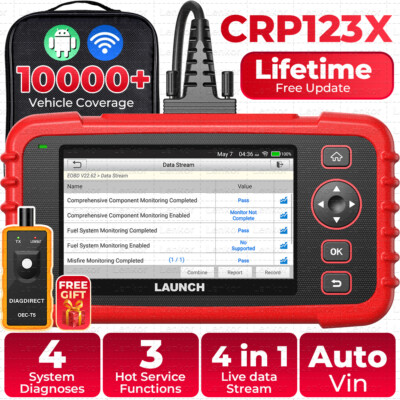 LAUNCH X431 CRP123X Car Diagnostic Tool OBD2 Scanner ABS SRS Oil SAS Code Reader