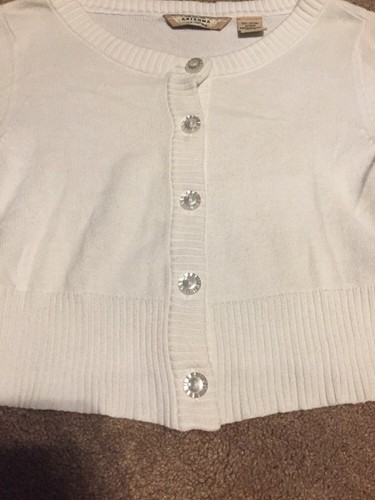Arizona Girls White Button Cardigan 