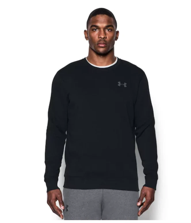 Men's ua rival fleece solid fitted crew sale