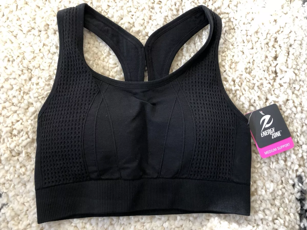 Energy Zone WORKOUT Fitness Racerback Medium Support SPORTS BRA Size S