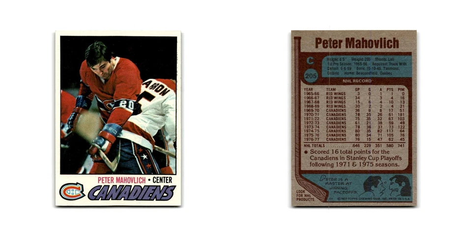 1977 Topps Pete Mahovlich Montreal Canadiens #205 - Image 3 of 3