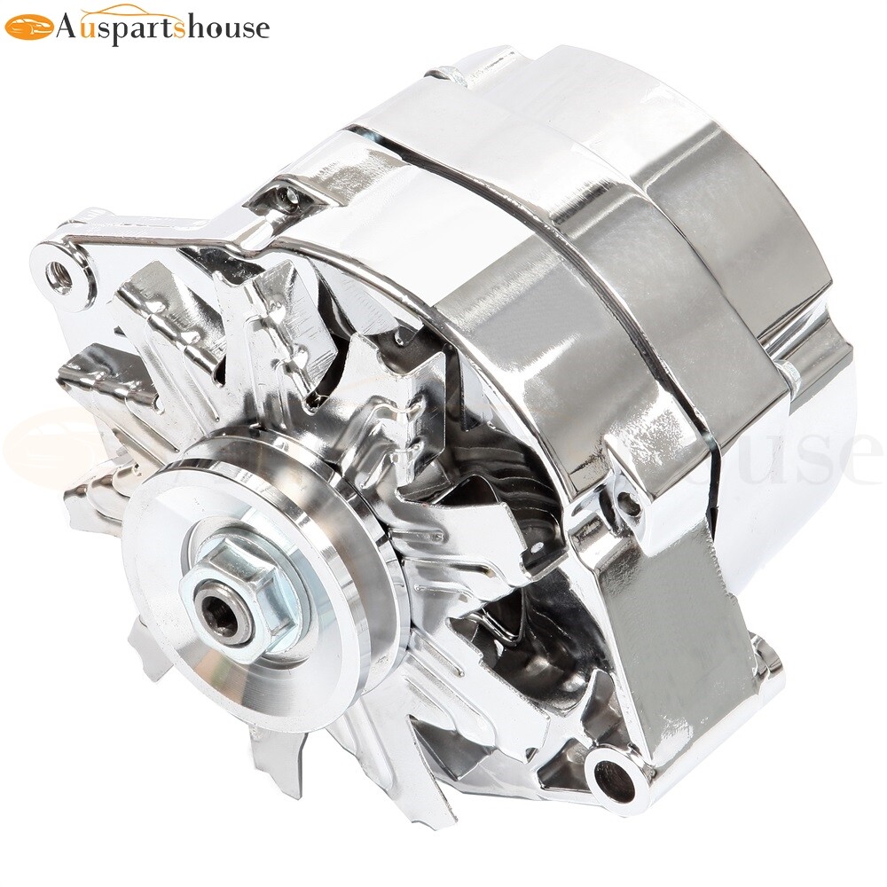 For Chrome BBC SBC Chevy GM Alternator 1 Wire Chevy 327-350-396