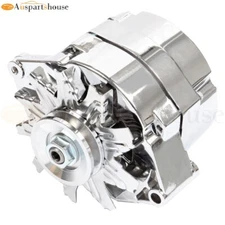 For Chrome BBC SBC Chevy GM Alternator 1 Wire Chevy 327-350-396-427-454 110Amp