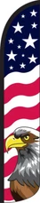 Stars & Bars USA Eagle Windless Full Sleeve Swooper Flag Feather Banner