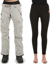 686 Women's SMARTY 3-IN-1 CARGO Snow Pants - Lt Grey - Large - NWT