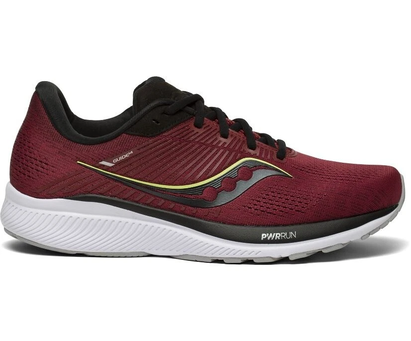 Saucony Guide 14 Men s Running Trainer Shoe Runner Run Sneaker Mulberry Lime
