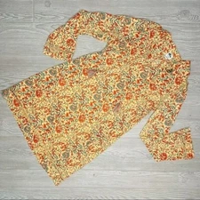 John robshaw for lucky floral pattern cotton tassel dress cottagecore long sleev