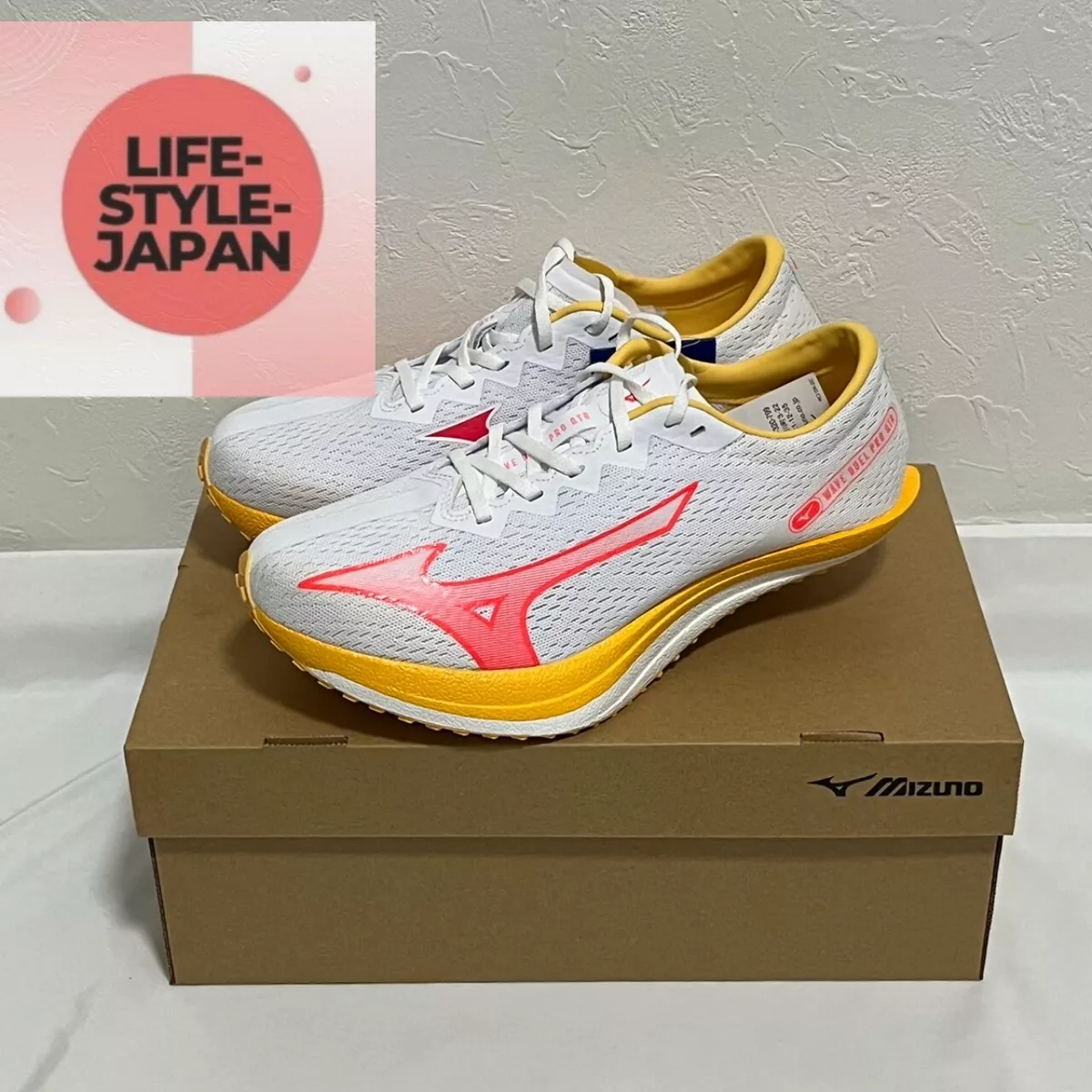MIZUNO WAVE DUEL PRO QTR U1GD2250 02 White x Pink x Yellow Men Unisex Sneakers