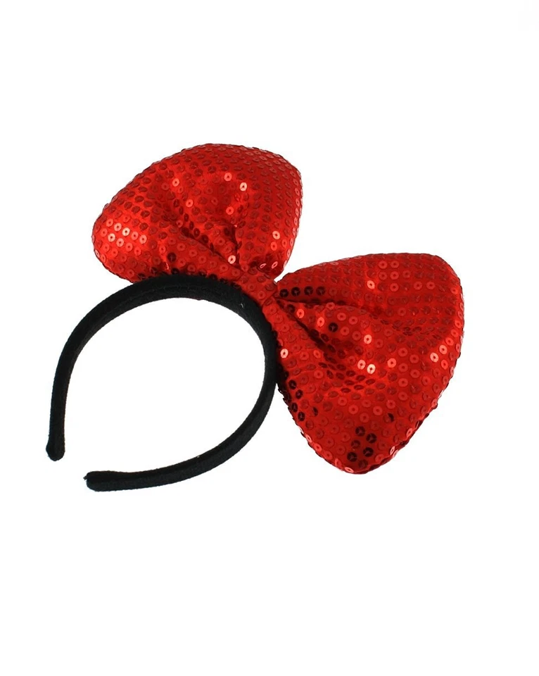 Zac's Alter Ego® Large Red Sequin Bow on Headband - Perfect for Christmas