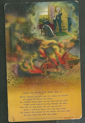 Pre 1915 Unused postcard dont go down the mine dad PC series 4583/4