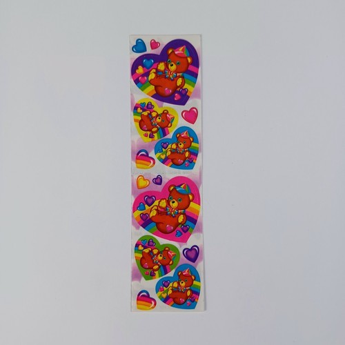 Vintage Lisa Frank Single Sticker Strip -Teddy Bears -Hearts Rare 80s Unused - Picture 4 of 8
