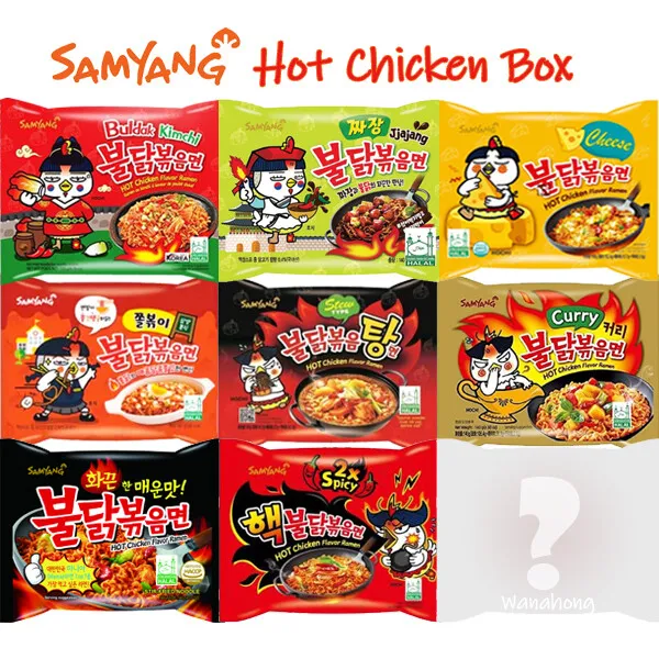 Samyang Hot Chicken Spicy Ramen Noodle Assorted Mix Buldak (Pack of 10)