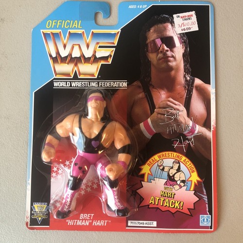 Vintage Wrestling Figure WWF Hasbro Bret Hart Blue...