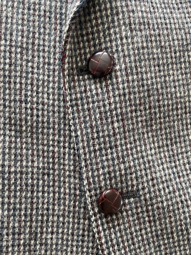 Cricketeer Unconstructed Plaid Sport Coat 40R Tweed Blazer Jacket Leather Button - Picture 9 of 12