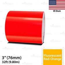 3" Vinyl Pinstriping Pin Car Styling Tape Sticker 76mm FLUORESCENT RED-ORANGE