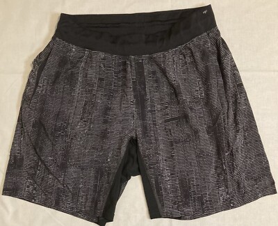 Lululemon T.H.E. SHORT  Gray Black Active Running Gym Shorts Size Small Running