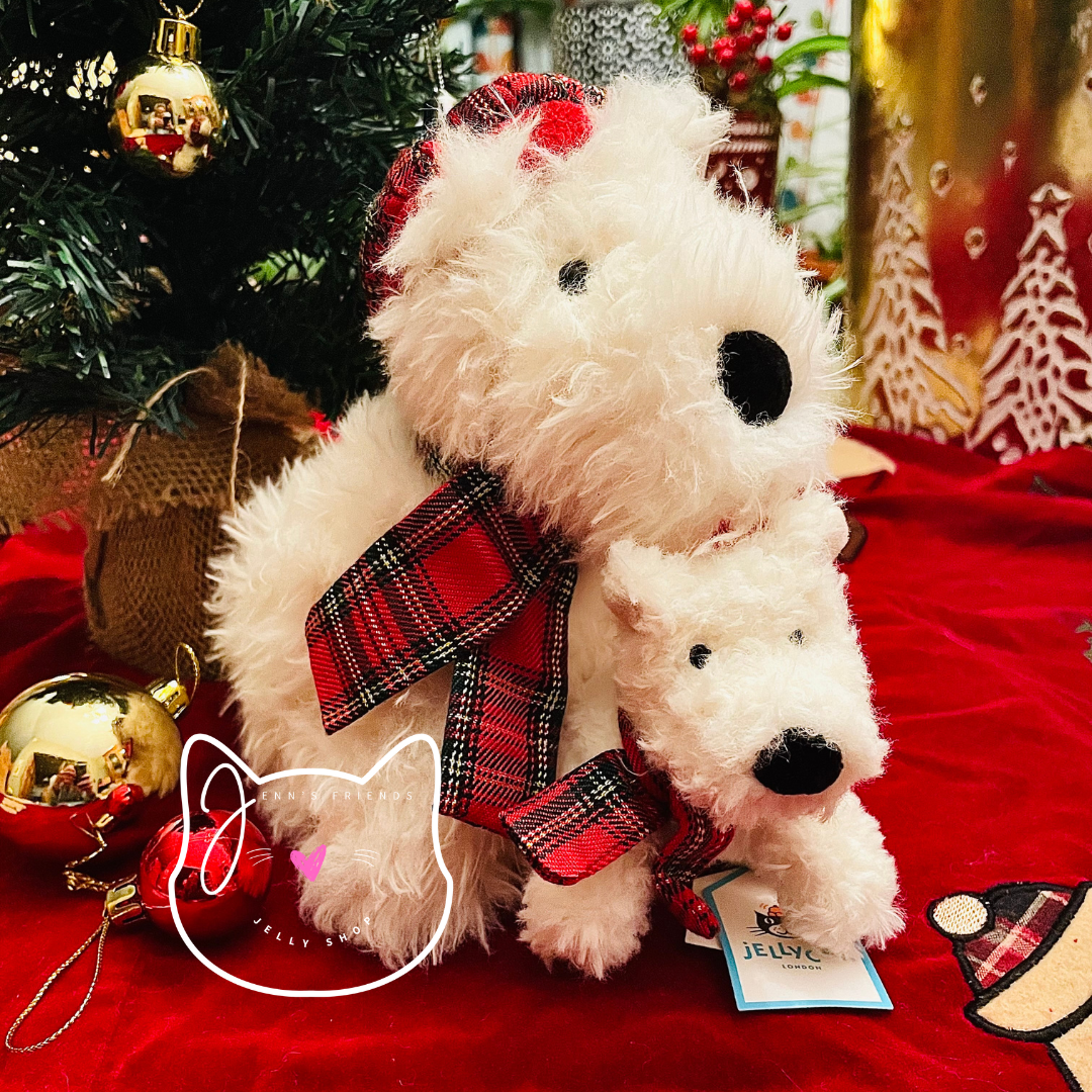 Jellycat Set WINTER WARMER MUNRO Scottie Dog & DECORATION Bundle