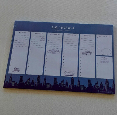 FRIENDS TV-Serie WOCHENPLANER A4 PAPIERBLÄTTER MONTAG-SONNTAG SCHREIBTISCH TOP BÜRO