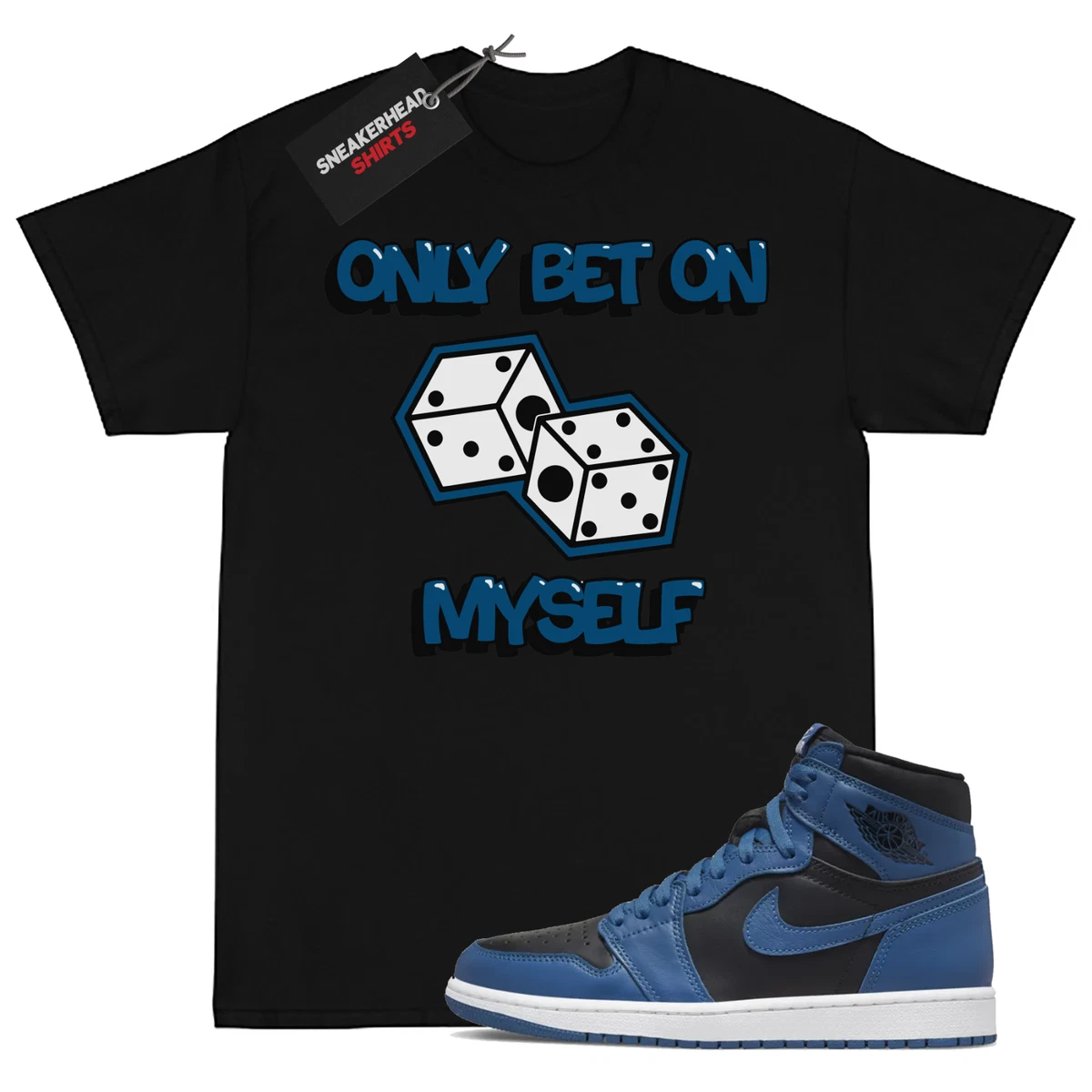 black and blue jordan shirt