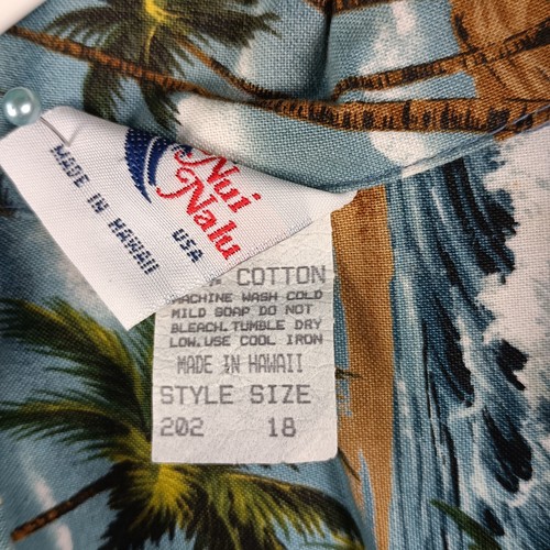Nui Nalu Hawaiian Shirt BOYS Large Blue WWII Planes Aviation Aloha Button Up - Picture 2 of 8