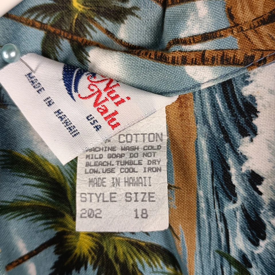 Nui Nalu Hawaiian Shirt BOYS Large Blue WWII Planes Aviation Aloha Button Up - Image 2 of 4