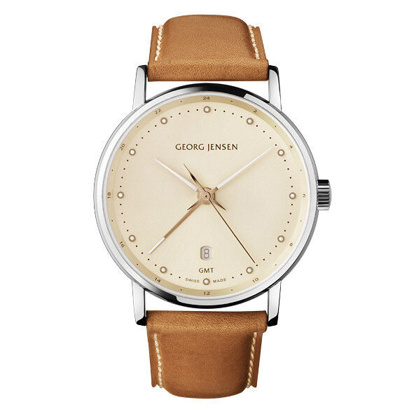 Georg Jensen Men's Dual Time Watch # 519 - Champagne Colour Dial - KOPPEL