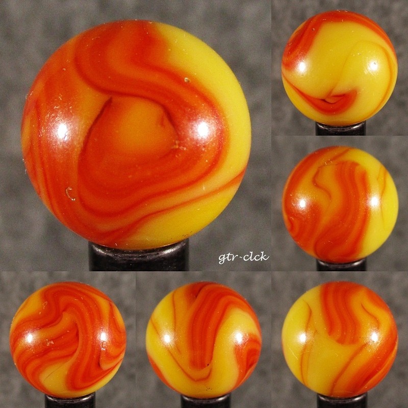 ONE BEAUTIFUL VINTAGE ALLEY AGATE SWIRL MARBLE .. 5/8" .. #0531K