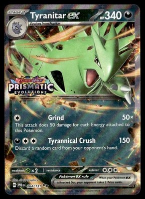 Tyranitar ex (Prismatic Evolutions Stamp) Double Rare 64/131 Pokémon TCG