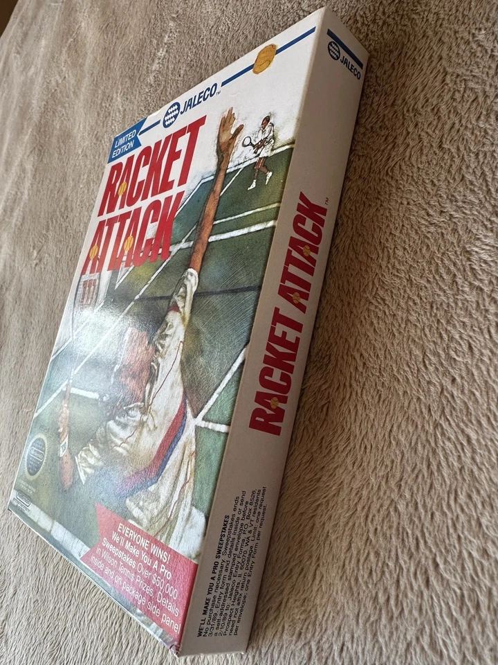 1988 NES Jaleco Racket Attack Box CIRCLE SOQ Rev-A + Game NO SLEEVE NO MANUAL - Image 3 of 4
