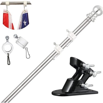 Fahnenmast Aluminium Edelstahl 180cm Wandmontage vers. Längen für Innen & Außen
