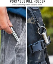 Micro Keychain Pill Holder, Titanium Pill Case Waterproof Pill Container, Portab