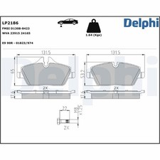 DELPHI Bremsbelagsatz, Scheibenbremse LP2186 für BMW MINI