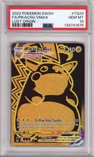 Pokemon Sword & Shield Lost Origin Full Art/Pikachu Vmax PSA Gem Mint 10 (2022)