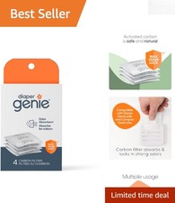 Long-Lasting 4-Pack Carbon Filters for Complete Expressions Diaper Pails