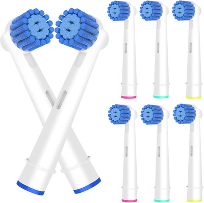 Sensitive Gum Care Brush Heads Compatible with Oral B Electric Toothbrushes, 8 P