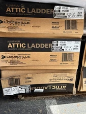Louisville Attic Ladder w/ Aluminum Frame 375-lbs Fits 7'8"-10'3" Ceiling Height