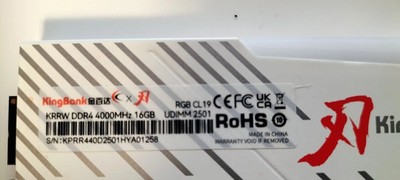 ddr4 32gb (2x16) 4000mhz ARGB 