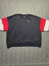Nike Jordan Womens Crewneck Fleece Sweatshirt XL Black Loose Fit Colorblock